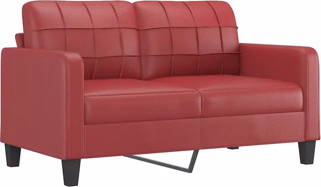 Divano | Divano da soggiorno | Sofa a 2 Posti Rosso Vino 140 cm in Similpelle