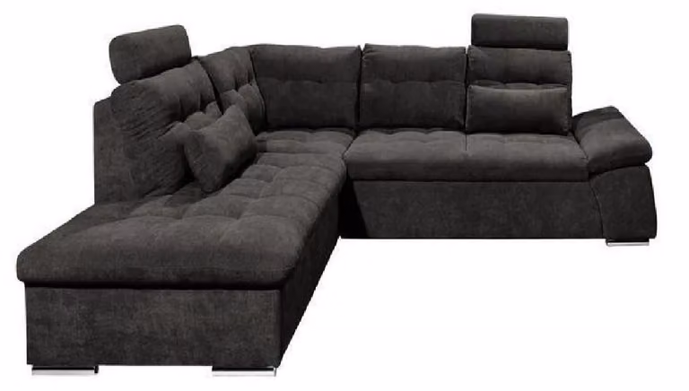 Ecksofa L-Form Sofa Couch Design Polster Modern Textil Bettfunktion Stoff Schlaf