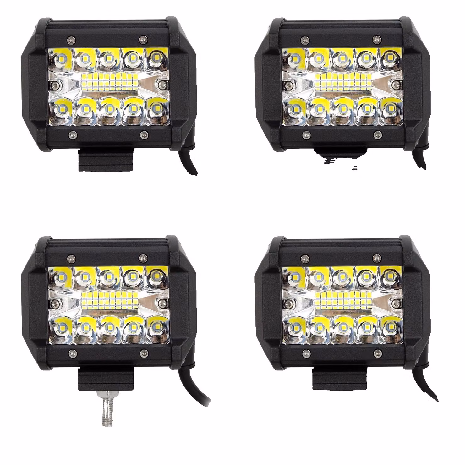 Luce da lavoro a LED, luminosità 60W, impermeabile IP67, universale, 4 faretti