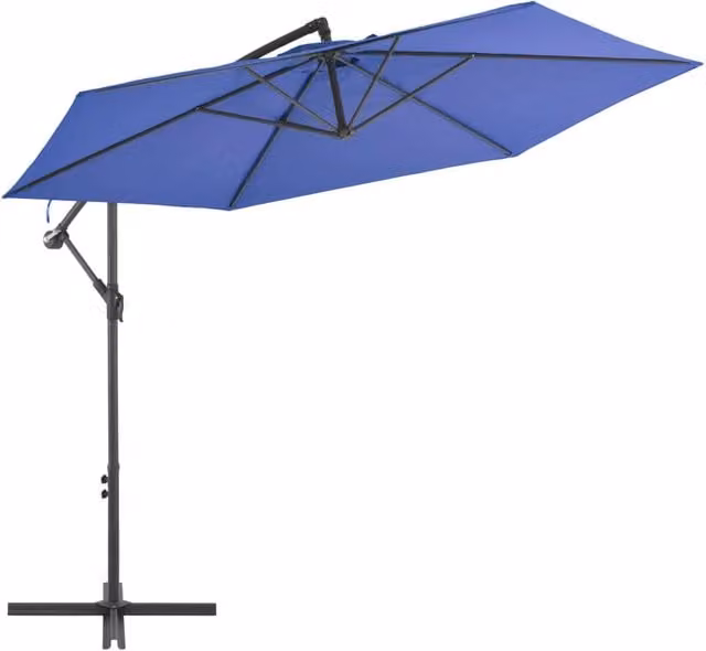 Ombrellone a braccio con palo in alluminio blu da 300 cm 02_0008479
