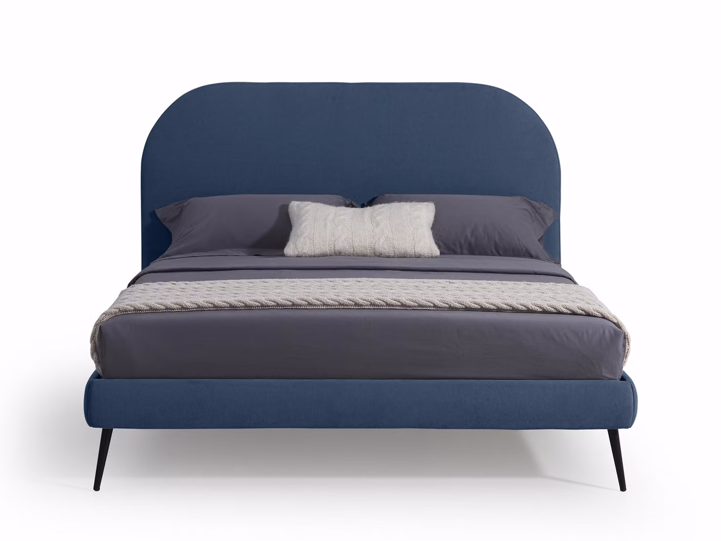 Letto Matrimoniale in Tessuto Imbottito SYDNEY Blu