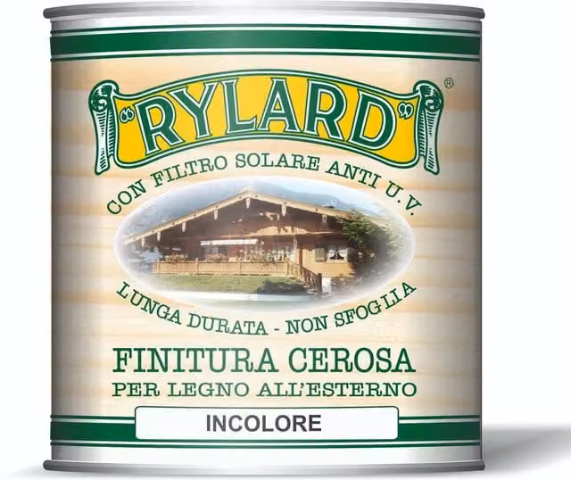 Finitura cerosa Rylard per legno trasparente con protezione UV e idrorepellente, 4 l