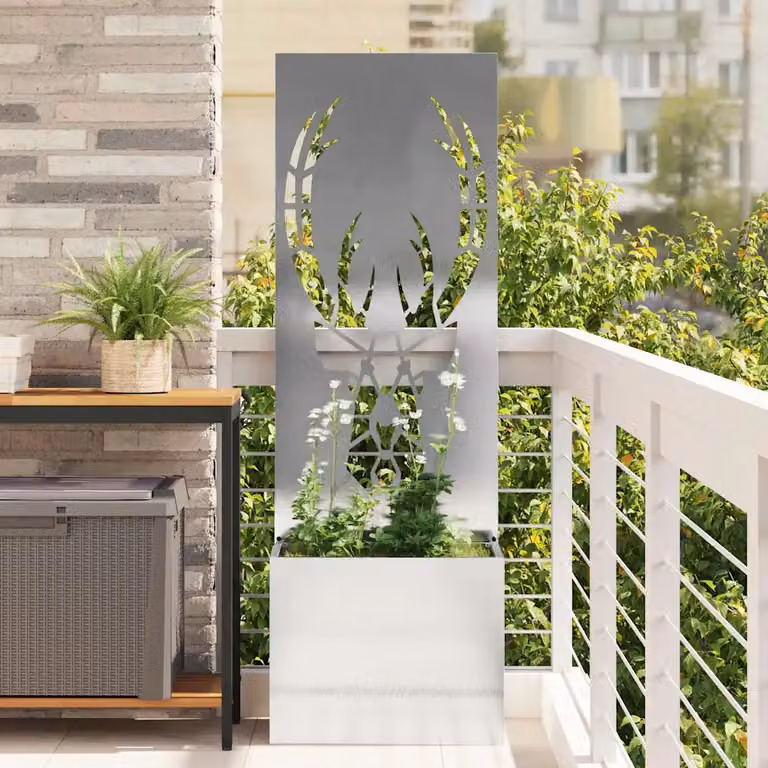 Paravent per privacy in giardino vidaXL in acciaio inossidabile Argento L/P/H: 50 x 32 x 150 cm