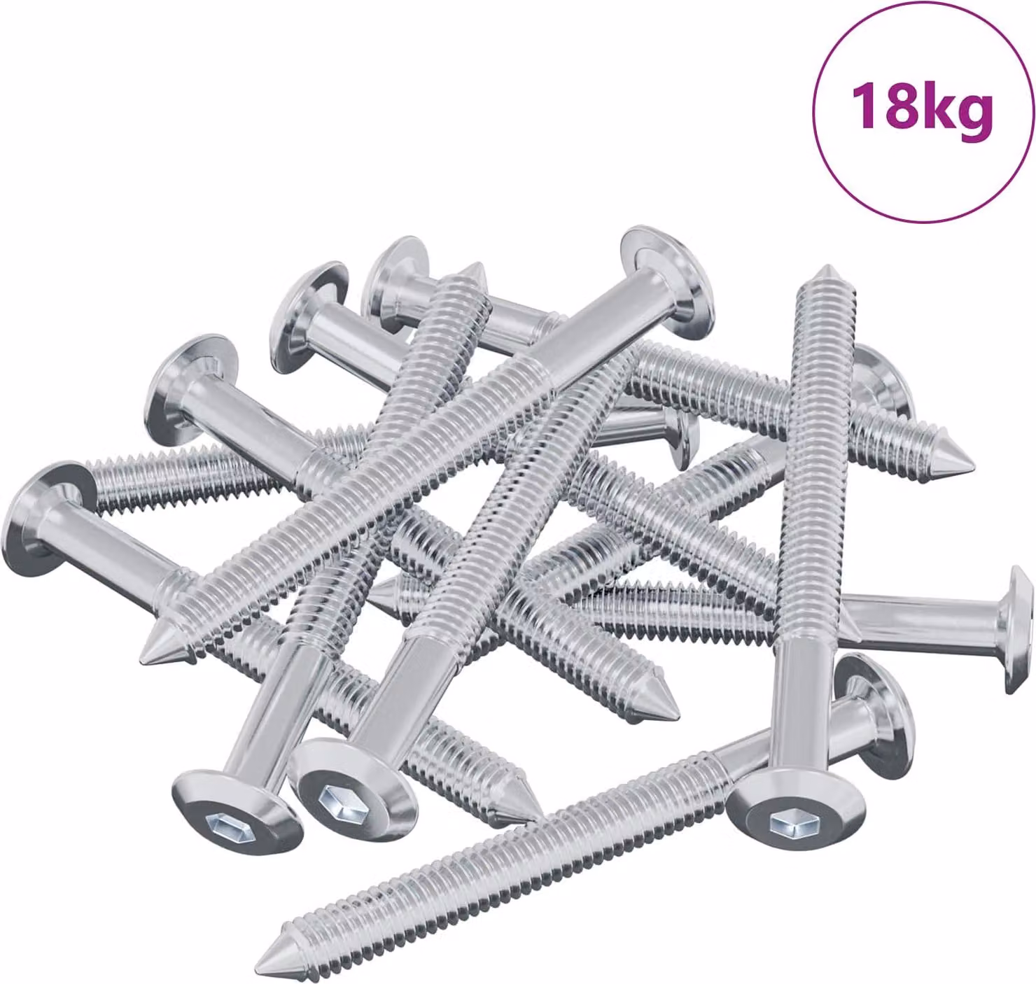 Vite 1600 pcs Argento M6 x 60 mm Acciaio