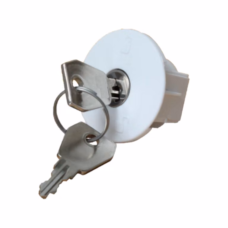 Serratura per presa di corrente n. 803 in bianco, con 2 chiavi