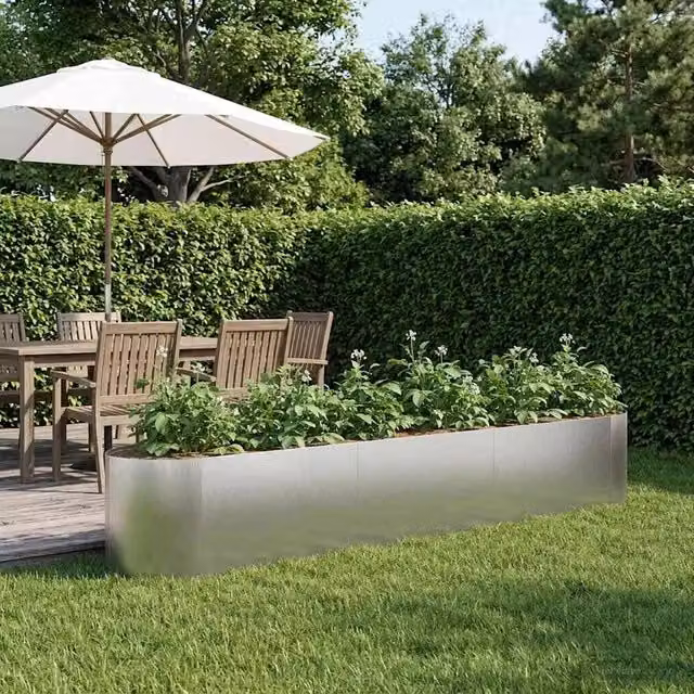 Letto rialzato da giardino Acciaio Inox 300 x 40 x 40 cm 8011730