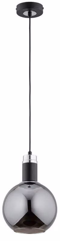 Lampada a sospensione ADEL nera-cromata 1xE27x15W in metallo, dimensioni: 95x20x20 cm, IP20, Alfa