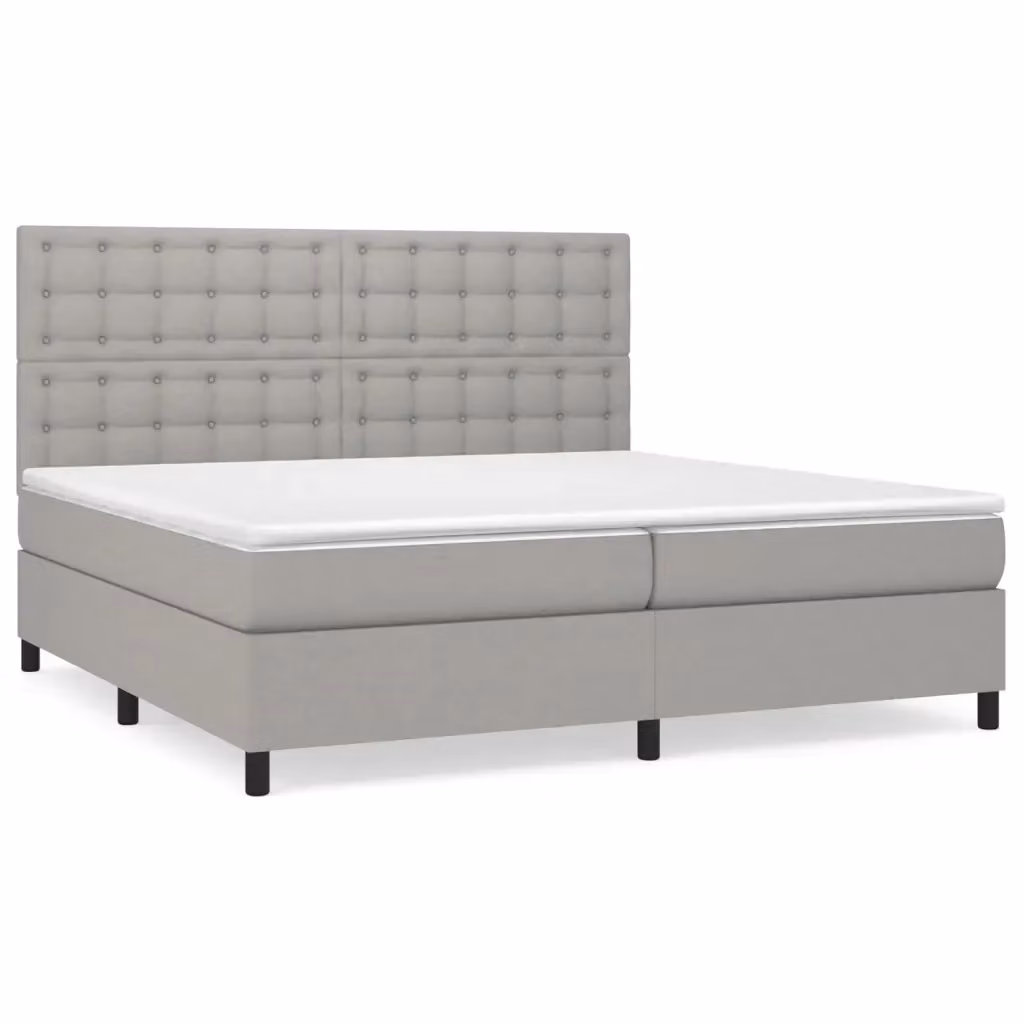Letto Ibrido vidaXL con Materasso a Molle Insacchettate Grigio e Bianco L/P/H: 200 x 200 x 25 cm – 2