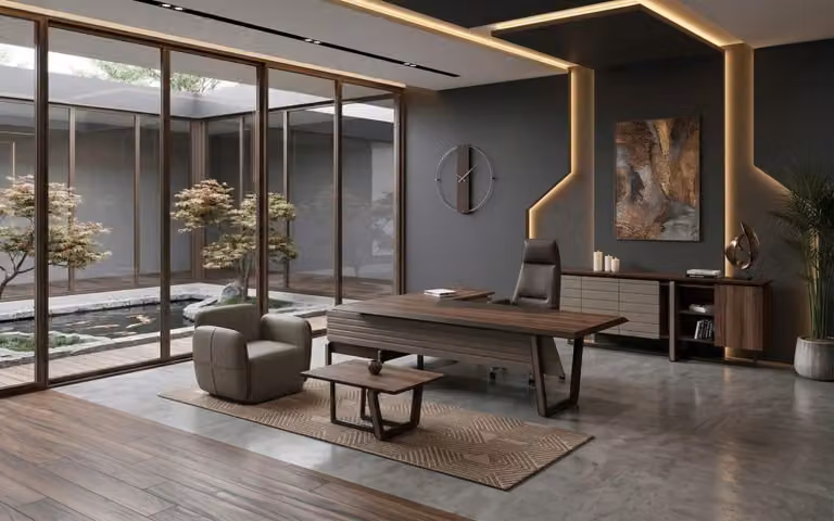 Set da ufficio: scrivania, consolle, tavolino da caffè, design moderno