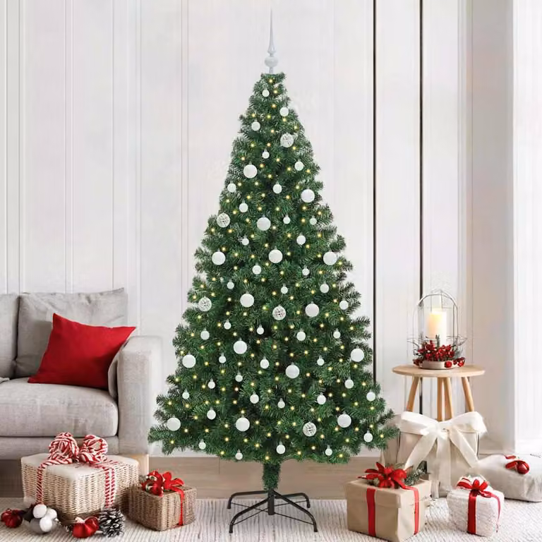 Maison Exclusive - Albero di Natale artificiale con 300 LED e supporto, verde, 210 cm