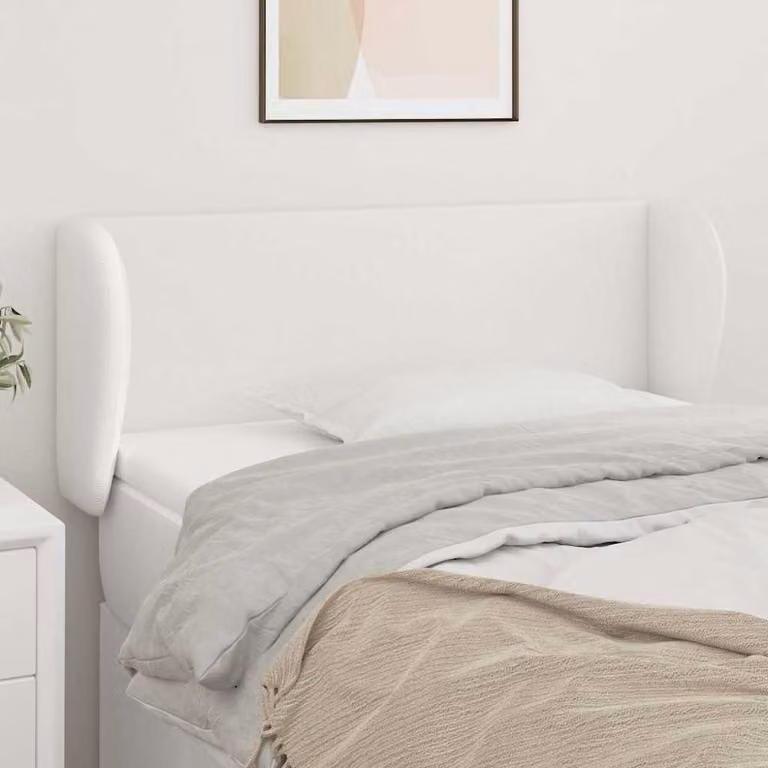 Testiera ad orecchio vidaXL in similpelle bianca, L 83 cm, P 23 cm, H 78-88 cm