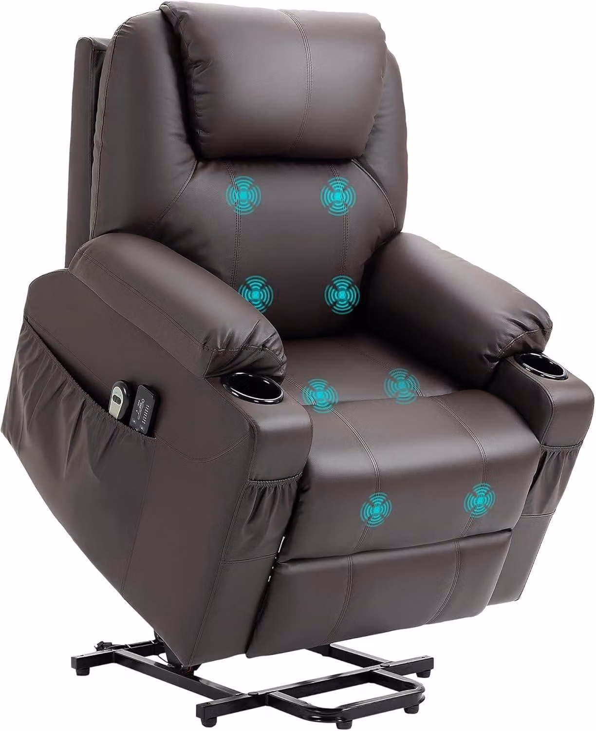Poltrona reclinabile elettrica - Con sistema di sollevamento - Poltrona massaggiante - Poltrona relax - Schienale regolabile fino a 135°