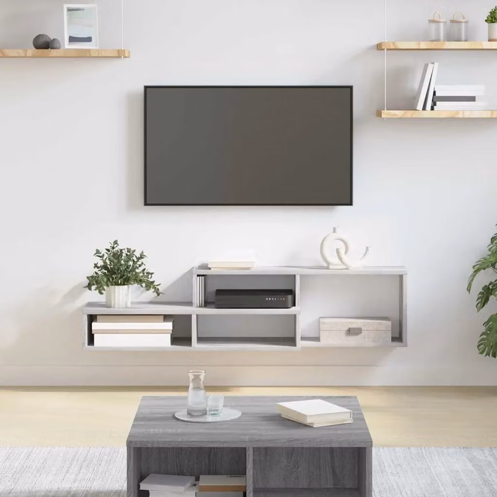 Supporto per TV da parete vidaXL in legno ingegnerizzato, L 120 cm x P 25 cm x H 28,5 cm