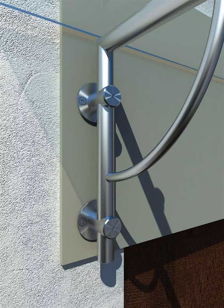 Glaswerk Westfalen - SET LB-Form supporto per pensilina in vetro - acciaio inox