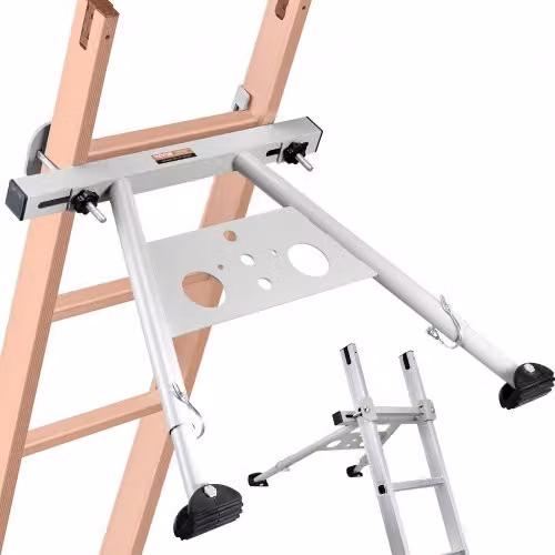VEVOR Stabilizzatore per Scale in Acciaio Argento con Piedini Regolabili Antiscivolo e Portata 150 kg