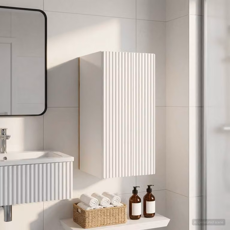 Armadio da bagno a muro vidaXL ARNHEM Bianco Lucido L: 30 cm, P: 31 cm, H: 59 cm