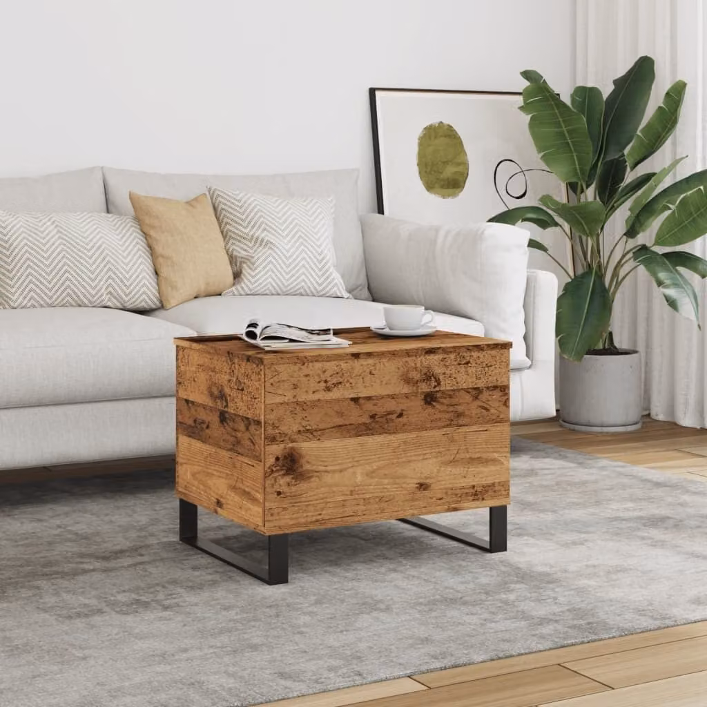 Maison Exclusive - Tavolino effetto legno antico 60x44,5x45 cm Materiale ligneo