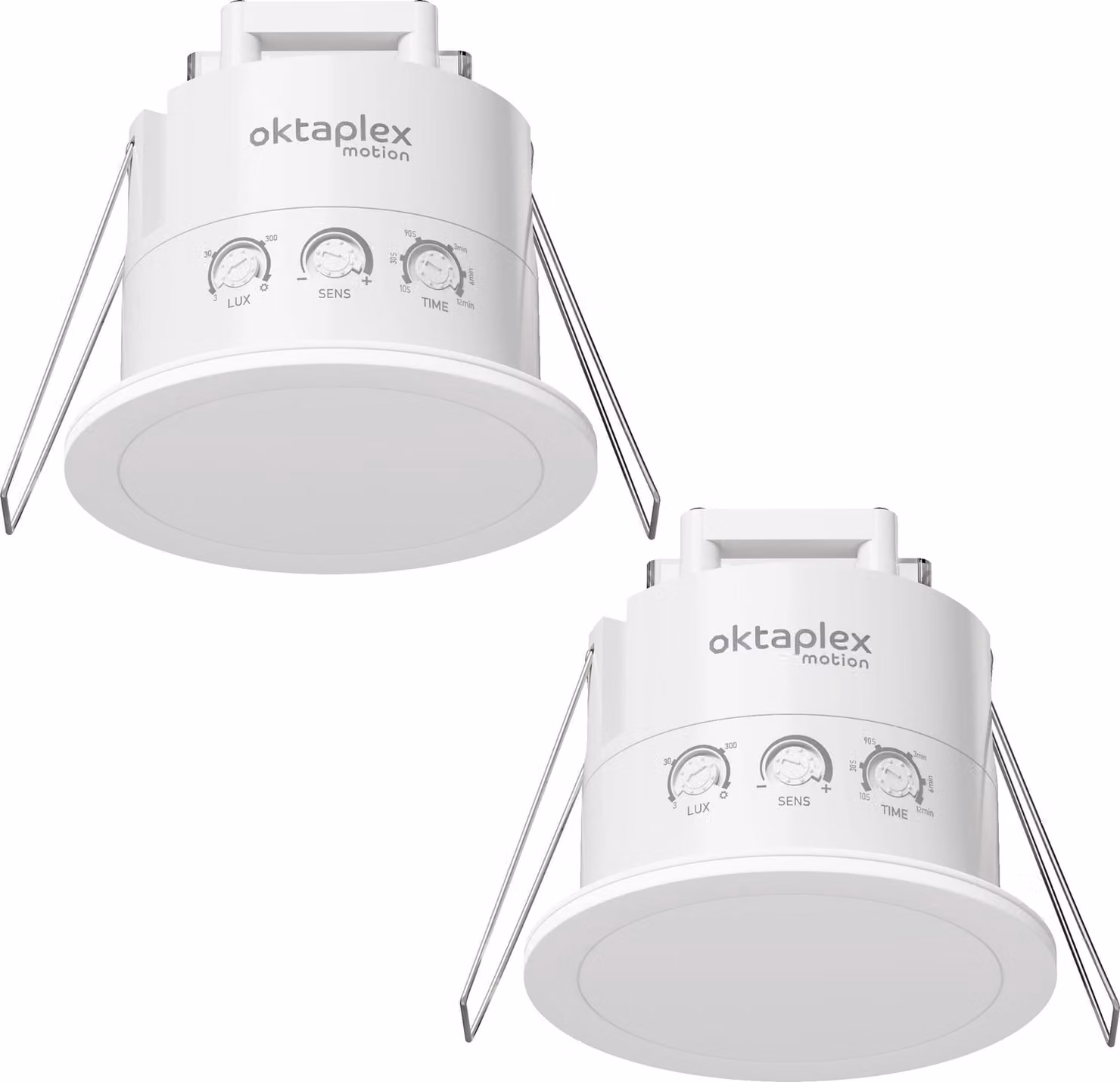 Set da 2 rilevatori di fumo Oktaplex, sensore di presenza Noa, montaggio a soffitto a 360 gradi, interno, tecnologia radar a 24 GHz, grado di protezione IP65, colore bianco