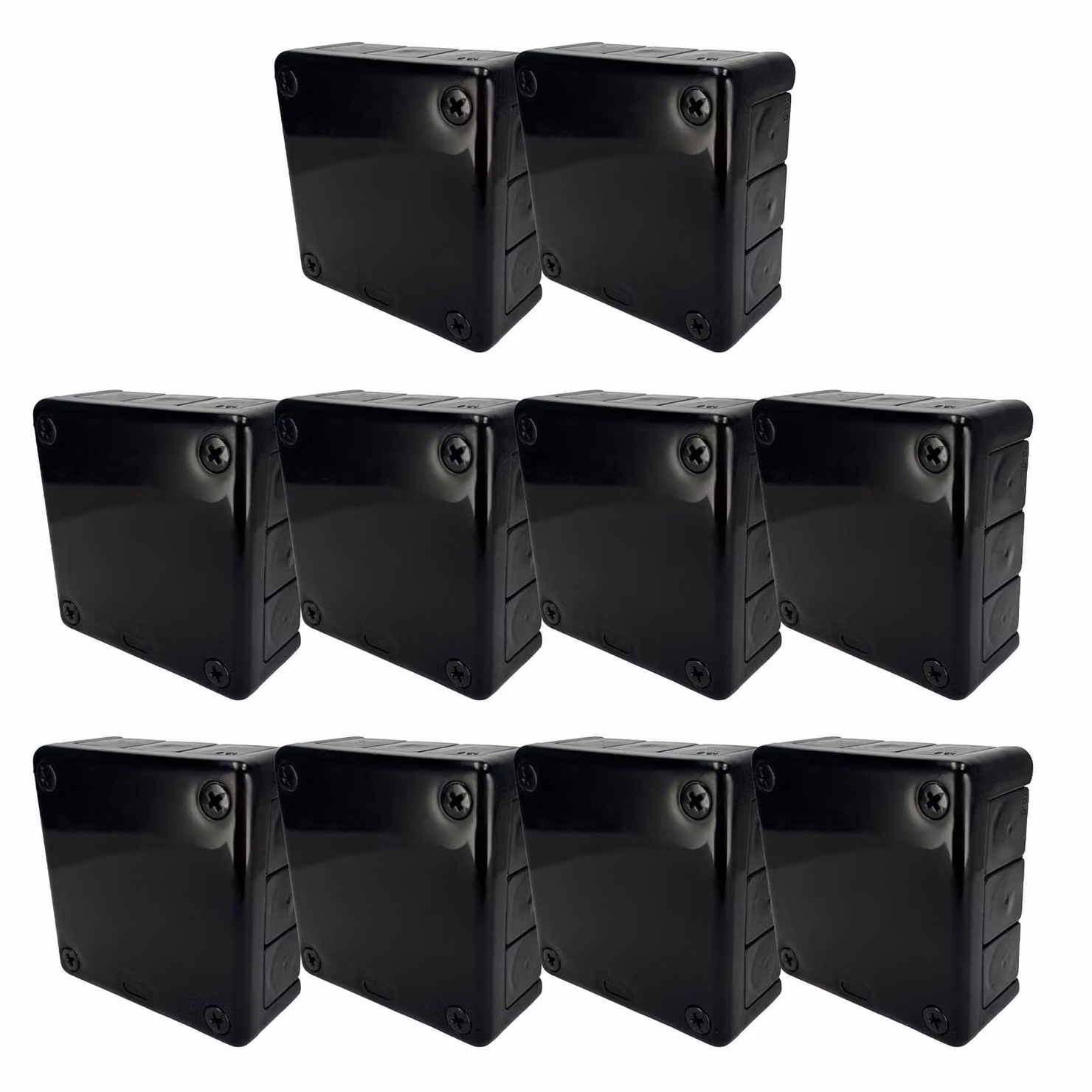 10x scatola per montaggio esterno 118x118x46 IP55 12 ingressi cavi con guarnizioni in gomma nero VP-51 EDO777932 EDO Technic