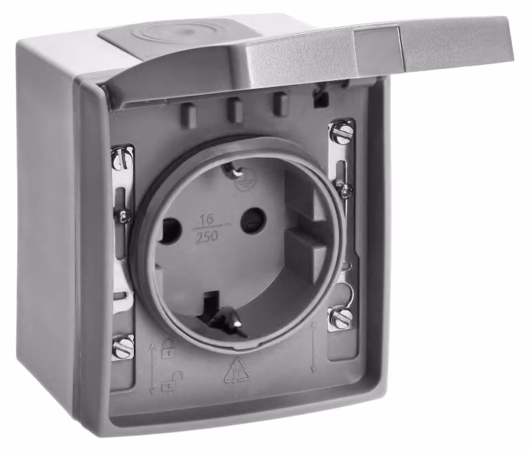 Presa semplice 2P+Z Schuko AQUATIC PRO IP 55