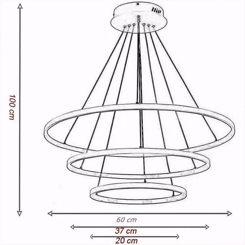 Lampadario a sospensione Trade Shop forma pianeta LED 51 W bianco con 3 colorazioni della luce A64-3c – 2