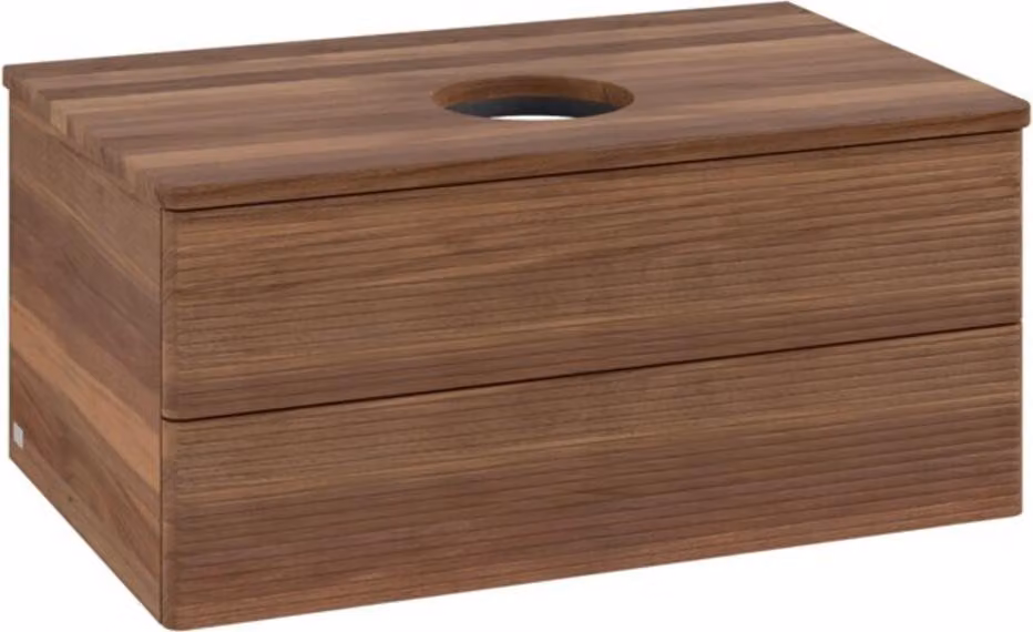 Mobiletto V&B con struttura frontale - illuminazione Antao 80x36x50cm, WBP-colore w. wal, w. walnut