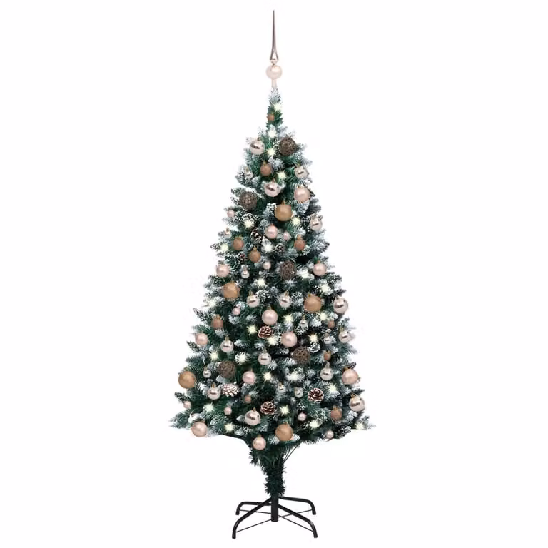 The Living Store Albero di Natale artificiale con luci, pigne e baubles 150 cm
