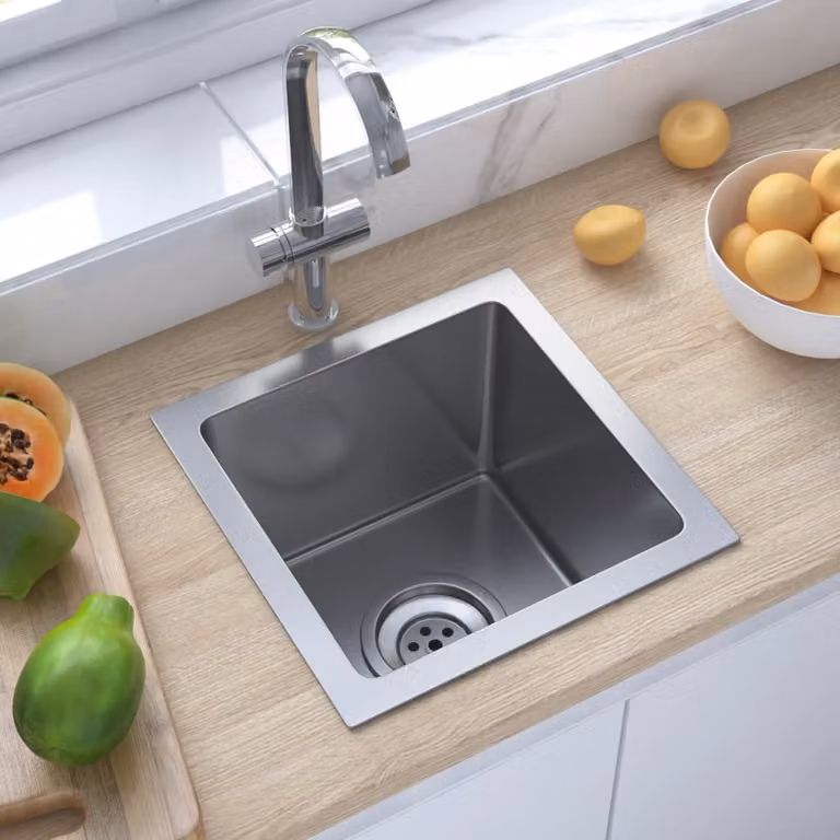The Living Store Lavello da incasso artigianale in acciaio inox