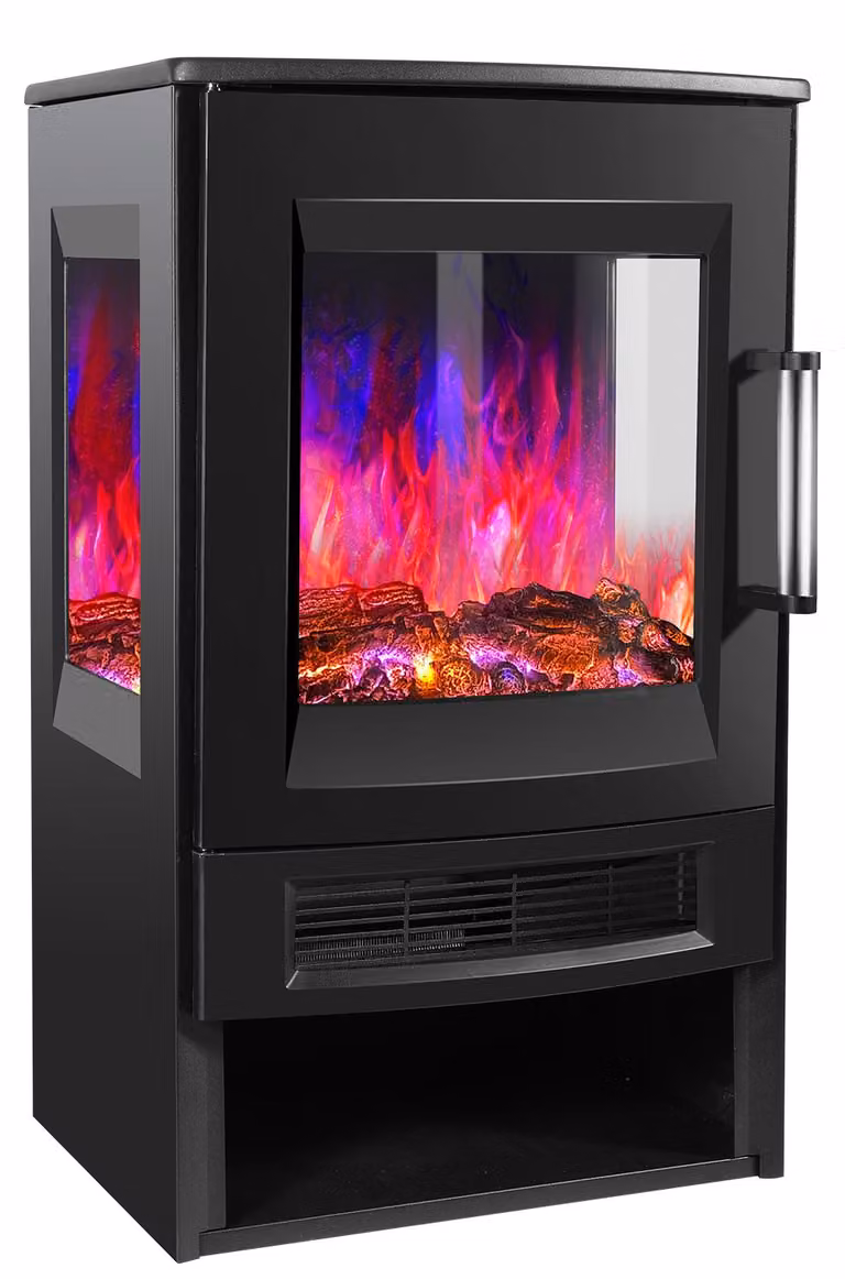 Ikodm Caminetto elettrico da pavimento, 1800 W, con Wi-Fi e telecomando