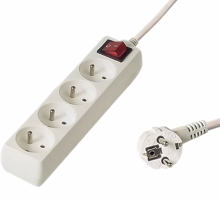 Cavo di prolunga PREMIUMCORD 230V 2m, 4 prese + interruttore, bianco (pp4k-02)