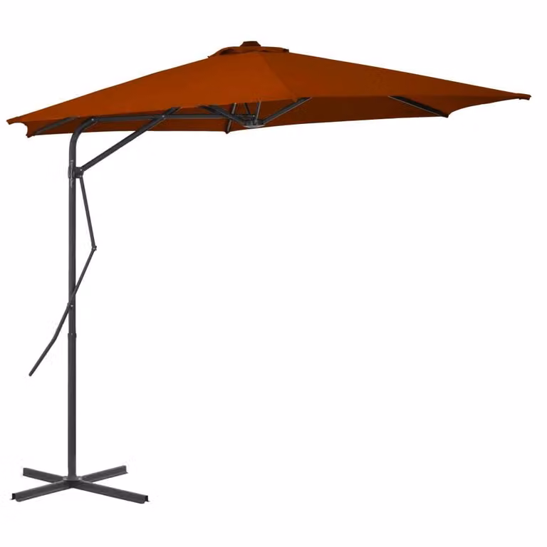 vidaXL Ombrellone con palo in acciaio 300x230 cm terracotta