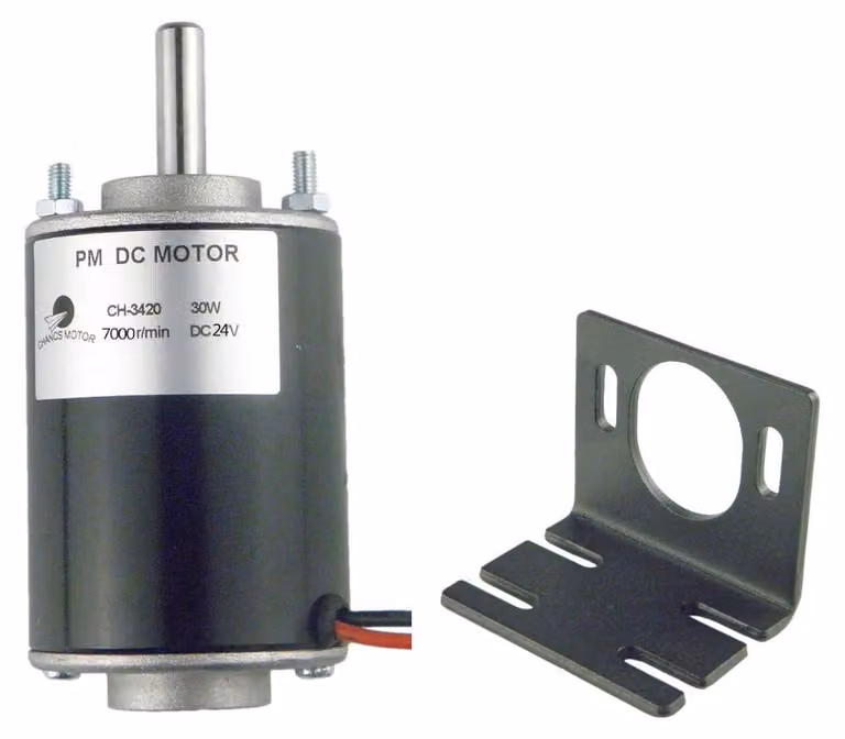 Motore a corrente continua da 24V, 7000 giri/minuto, con supporto, 30W, albero da 8mm