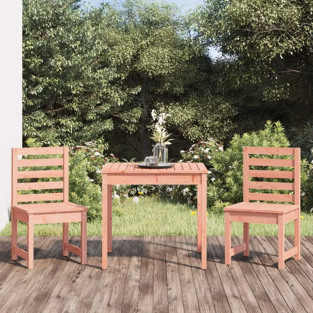 Set Bistrot da Giardino vidaXL in Legno di Douglas Marrone, 3 Pezzi