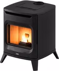 Stufa a pellet Cadel HUBLOT 6 Up Twin Black 6kW Classe A+ in metallo nero