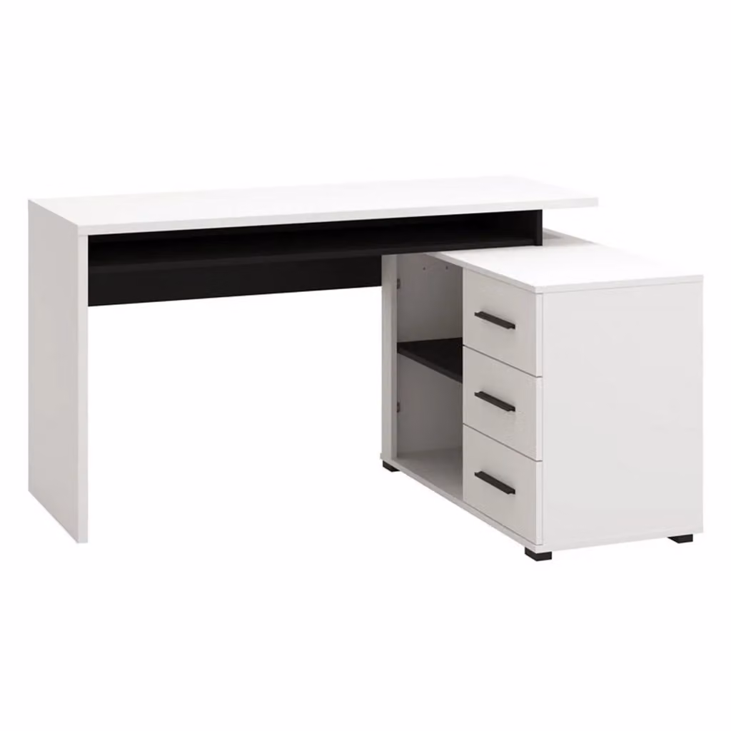 Scrivania Angolare Sapri DMORA Bianco Opaco L: 138 cm, P: 101,5 cm, H: 75 cm – 2