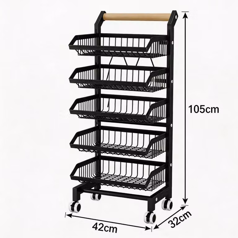 Scaffale da cucina con cassetti estraibili - Scaffale telescopico estraibile - Larghezza 31–49 cm - 5 ripiani - Acciaio - Per l'organizzazione dei mobili da cucina - Nero