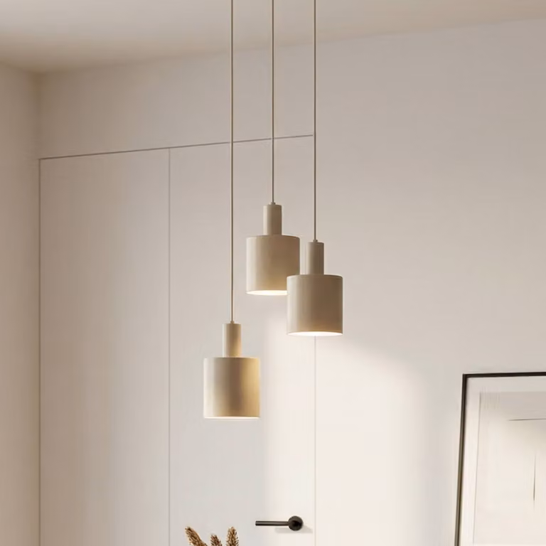Lampada a sospensione Ovelia Lindby, dimmerabile, Crema / Ambra, Cucina, Metallo, Moderno, Lampada a sospensione