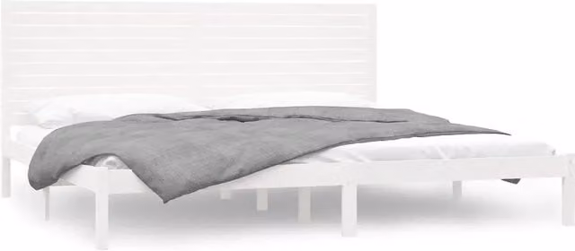 Letto matrimoniale | Letto per adulti | Giroletto Bianco in Legno Massello 180x200 cm Super King
