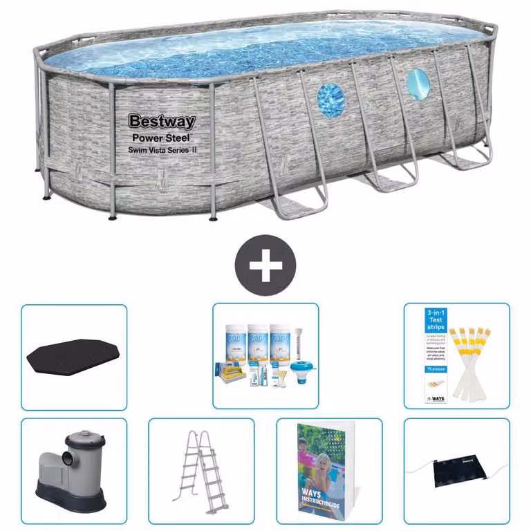 Bestway Power Steel, piscina ovale - 549x274x122 cm - composta da 6 parti, modello S632