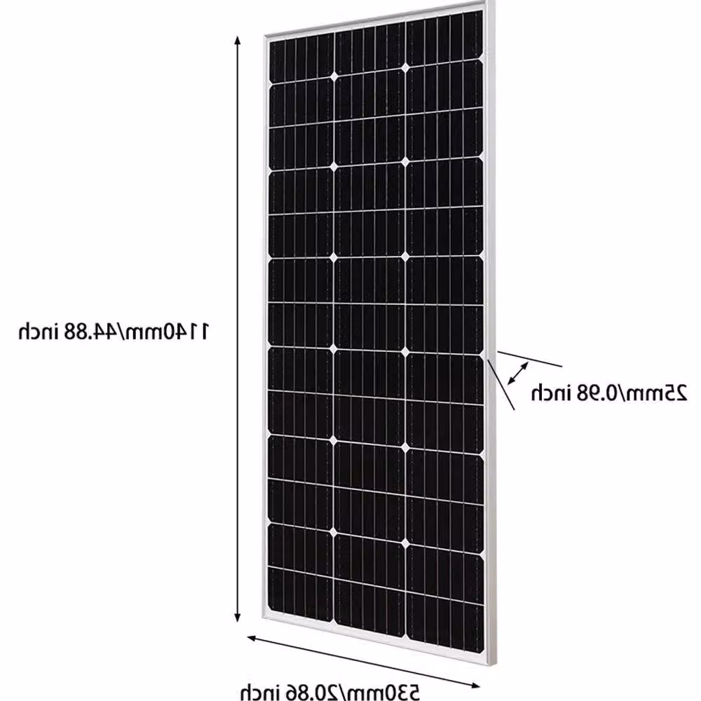 Pannello solare - Pannelli solari - Monocristallino - 150W - Impermeabile IP65 - Adatto per balconi, camper e sistemi off-grid