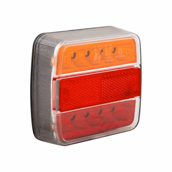 Fanale posteriore combinato per rimorchio 10 x 10 cm. LED