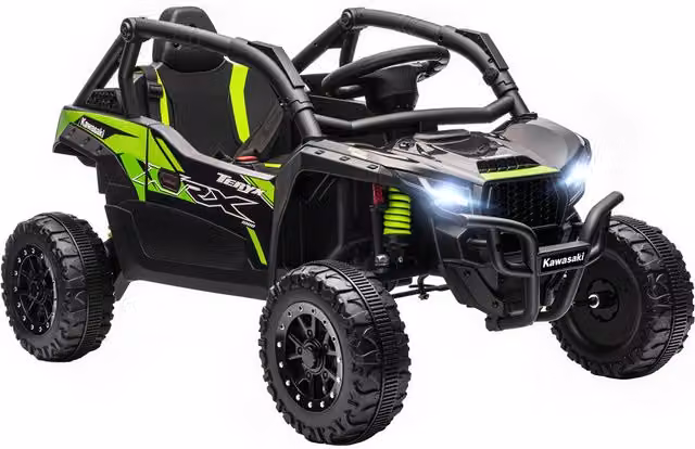 AIYAPLAY Macchina Elettrica per Bambini Kawasaki 12V con Telecomando e Musica, Nero – 1