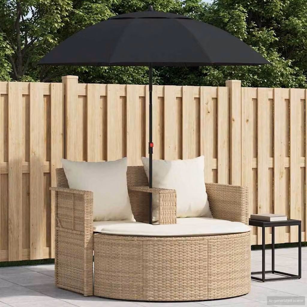 Set da giardino moderno vidaXL in polyrattan composto da 8 pezzi con cuscini beige e bianco crema