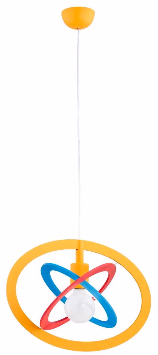 Lampada a sospensione in legno GRADI multicolore 1xE27x15W, dimensioni: 90x48x34 cm, IP20, Alfa