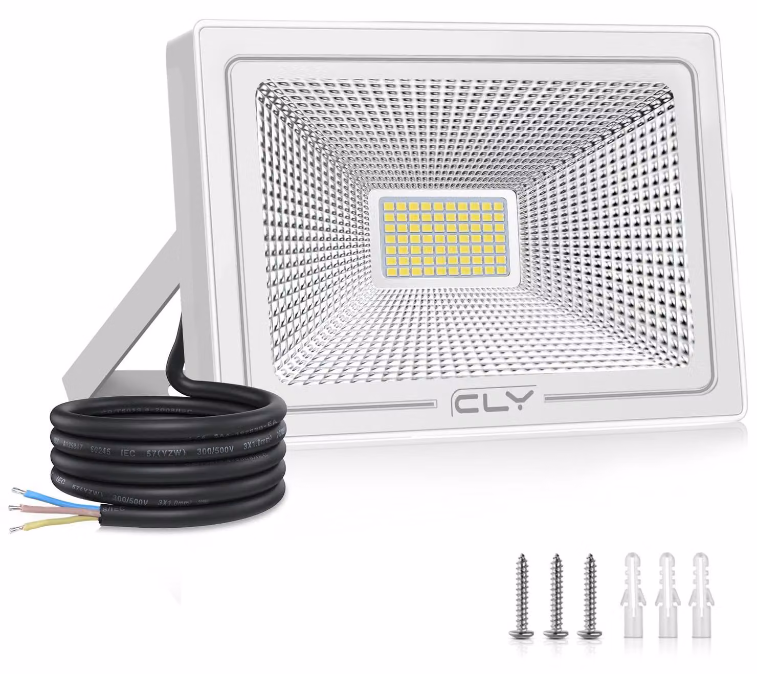 Faretto a LED da 50W, 6500K, bianco freddo, grado di protezione IP66, 5000 lumen, cavo da 1,5 metri