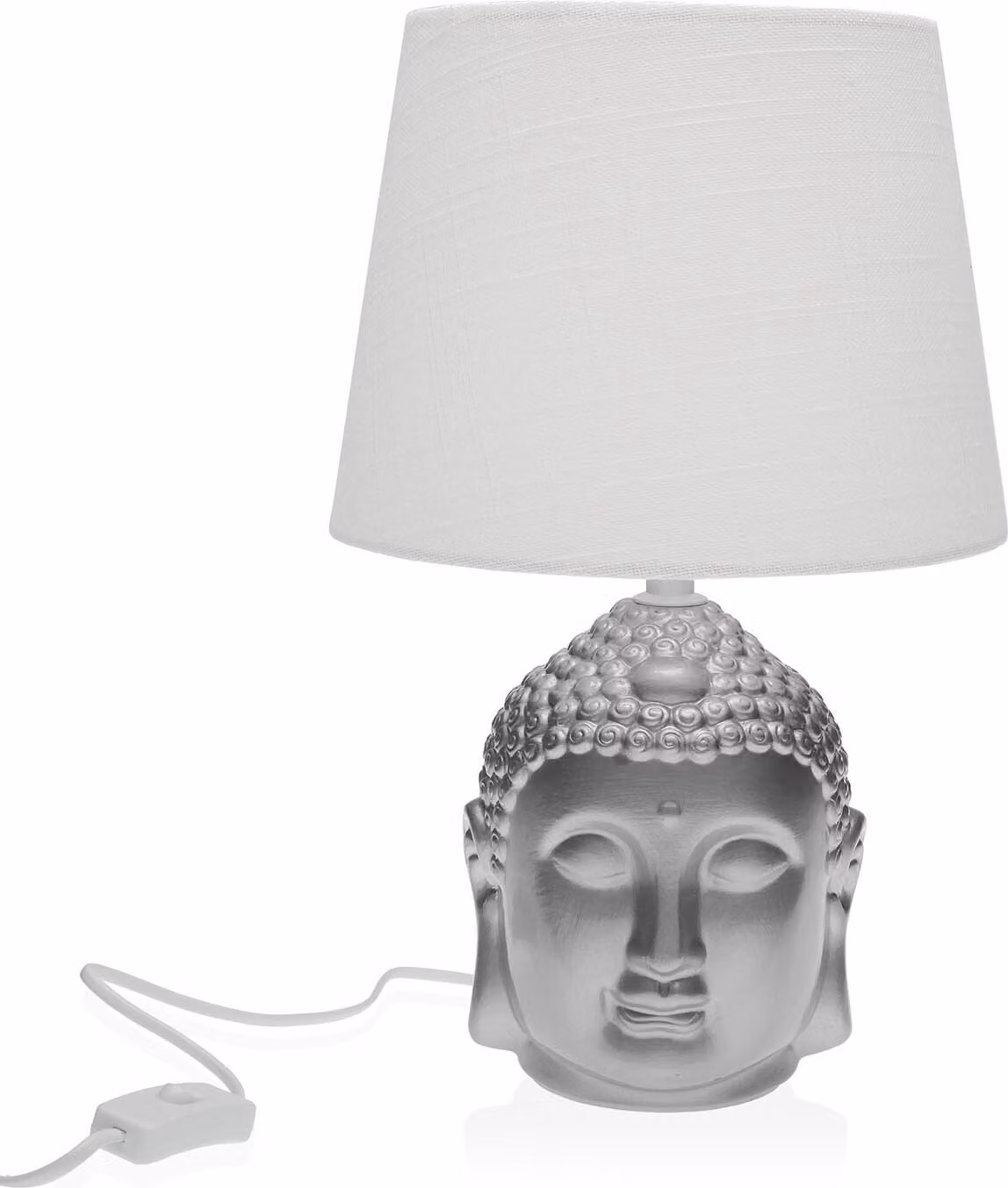 Lampada da tavolo Versa in porcellana Buddha color argento (21 x 33 x 21 cm)