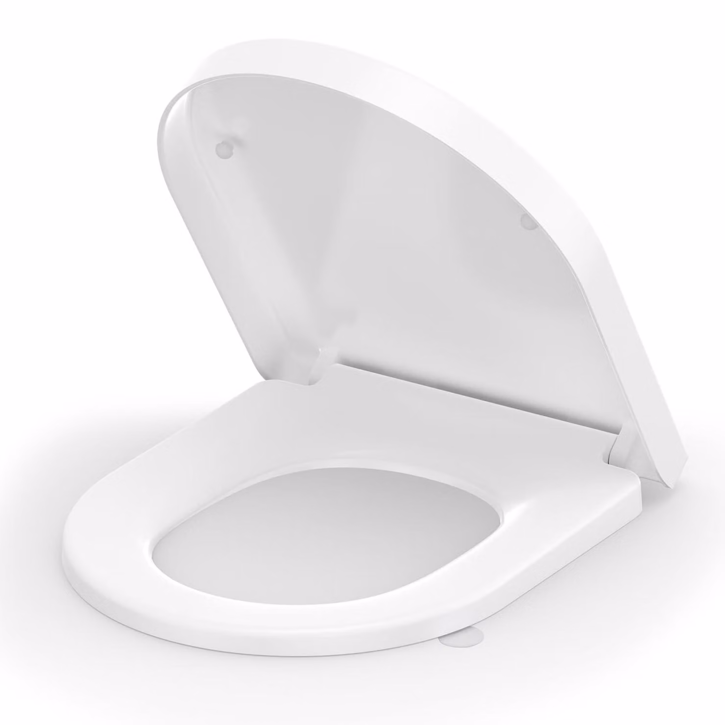 Copertura per WC a forma di D con sistema di chiusura ammortizzata