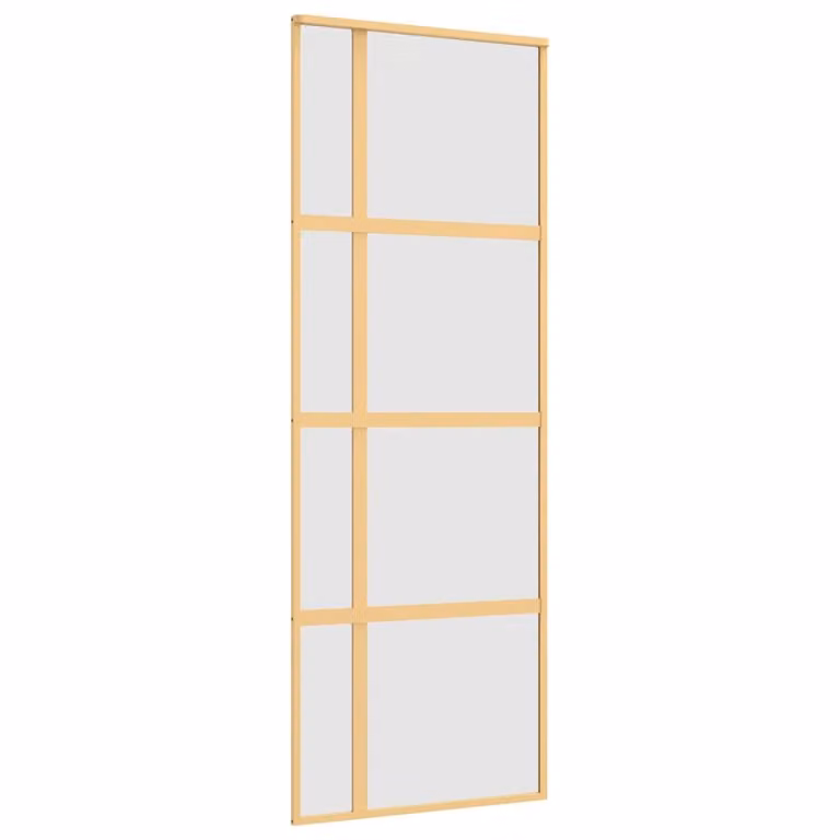Porta Scorrevole Dorata 76x205 Vetro Smerigliato ESG Alluminio