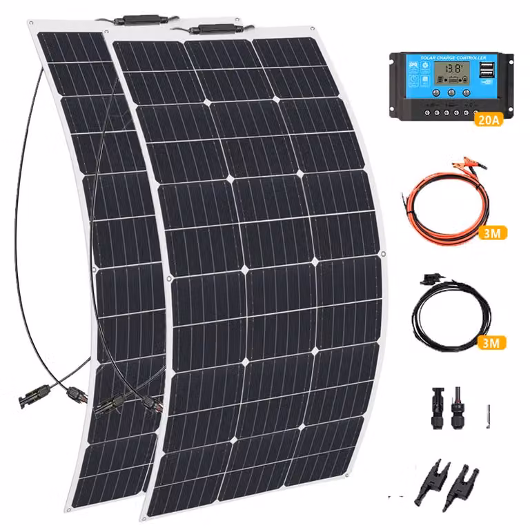 Pannello solare flessibile, alta efficienza del 21,8%, design leggero e portatile, 12V 24V 200 Watt