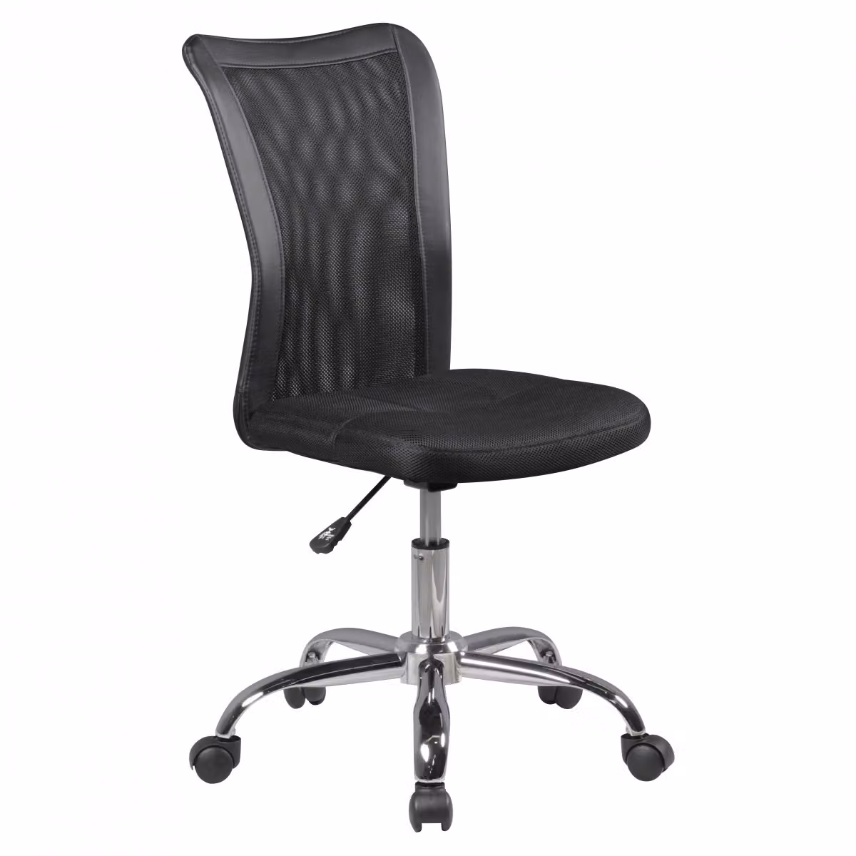 Sedia da tavolo per bambini Amstyle LUKAS nera per bambini a partire da 6 anni con schienale e base morbida con rotelle; SPM1.313